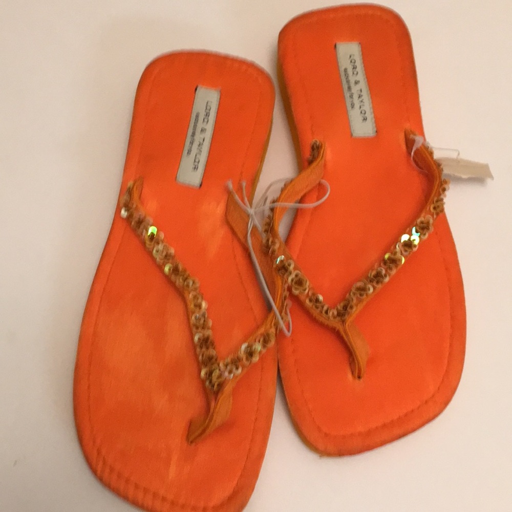 Lord & Taylor Women’s Tangerine Flip-Flop Sandals Shoes